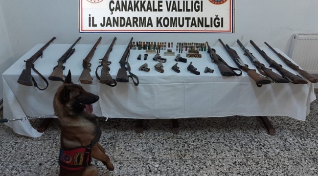 Çanakkale'de bomba arama köpeği ile silah ve mühimmat kaçakçılığı operasyonu