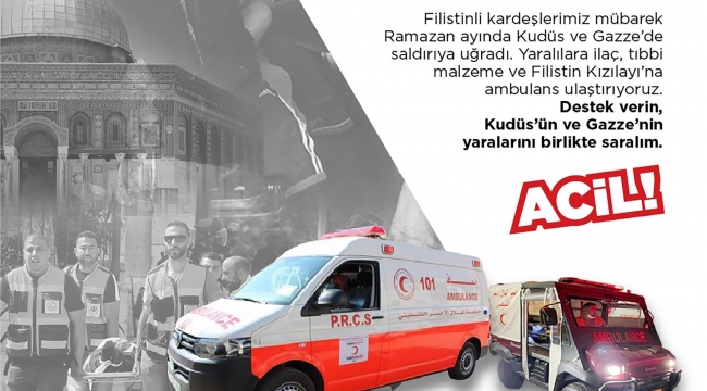 Türk Kızılay'dan Filistin'e acil ilaç ve ambulans yardımı