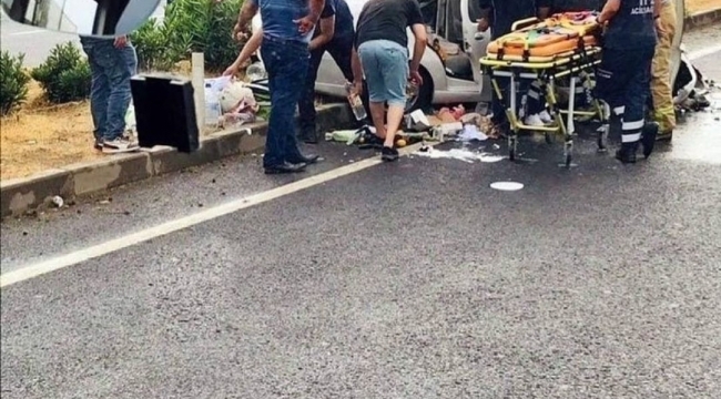 İzmir'de otomobil iş makinesine çarptı: 1 ölü, 1 yaralı