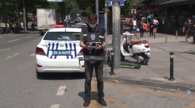 Kadıköy'de drone destekli trafik denetimi gerçekleştirildi