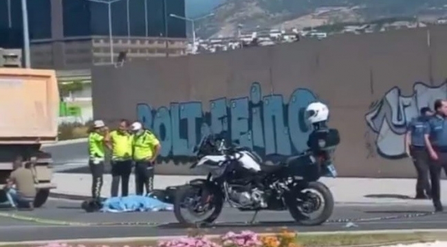 Tırın çarptığı motosiklet sürücüsü kadın hayatını kaybetti