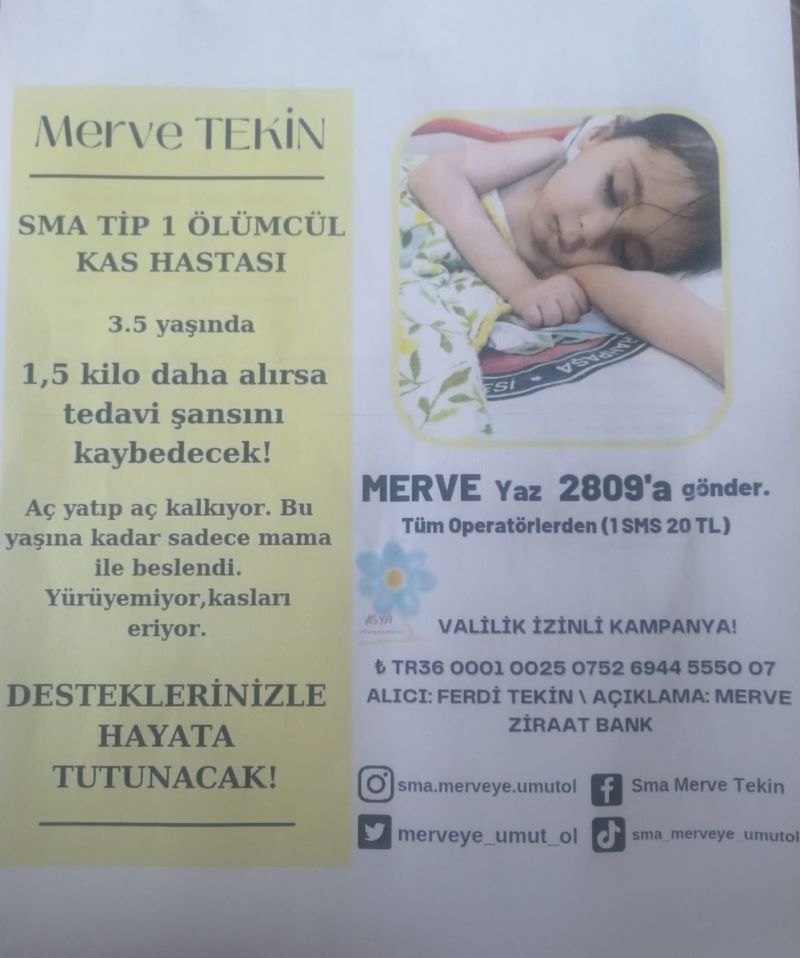 SMA TİP 1 Hastası Merve TEKİN Yardım Kampanyası