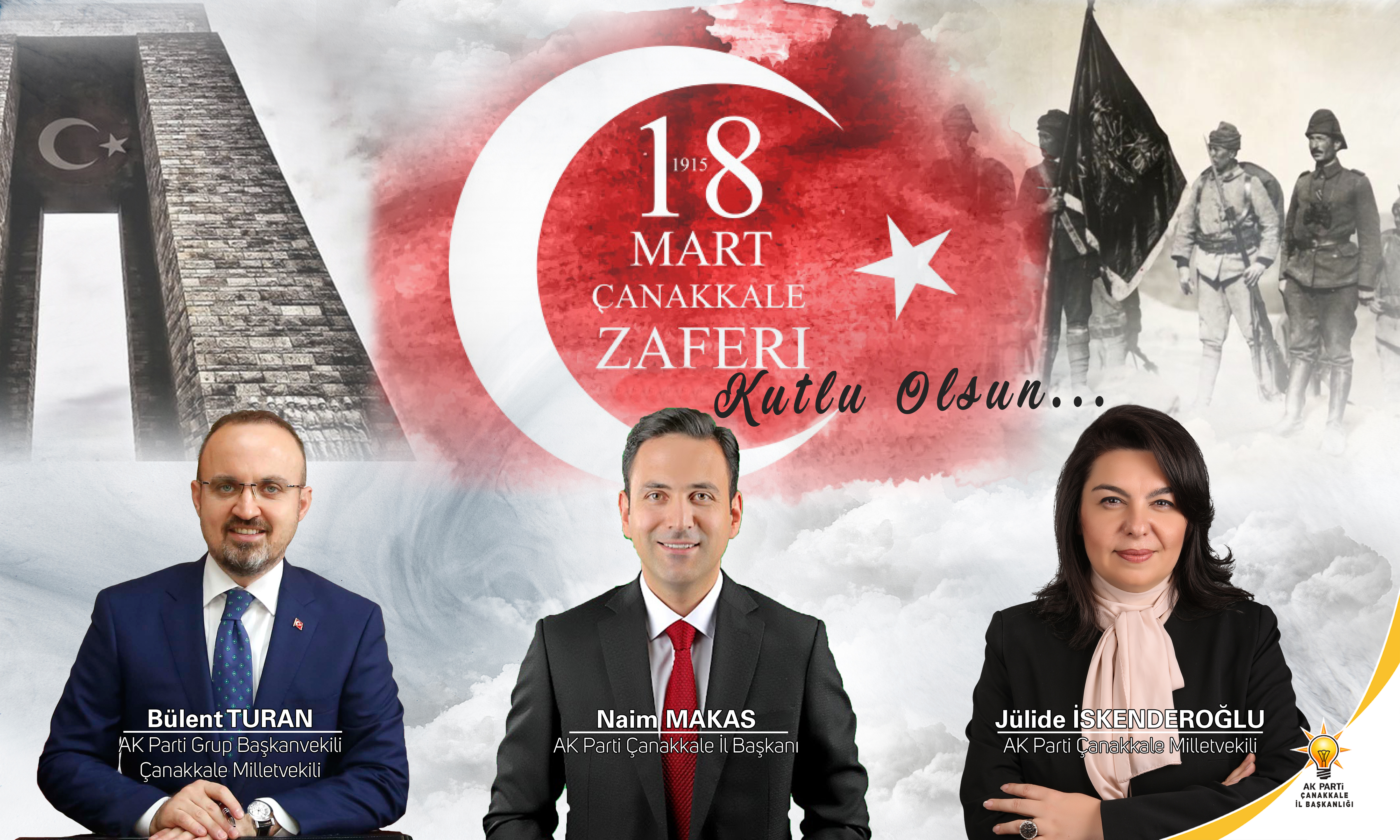 Başkan Makas'tan 18 Mart Şehitleri Anma Günü ve Çanakkale Deniz Zaferi'nin 108. Yıl Dönümü mesajı;