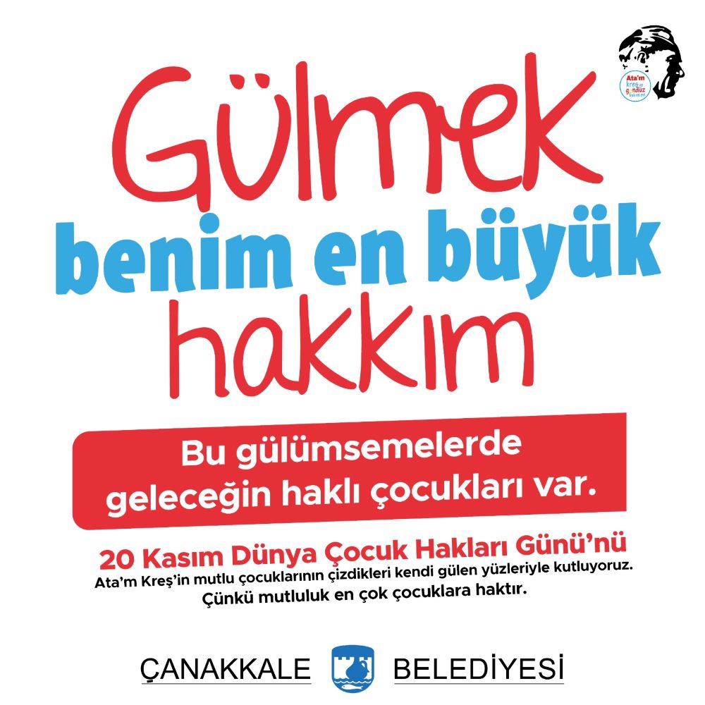 Çanakkale Belediye Başkanı Sayın Ülgür Gökhan'ın 19 Kasım Çocuğa Yönelik Cinsel İstismarı Önleme Günü ve 20 Kasım Dünya Çocuk Hakları Günü Mesajı